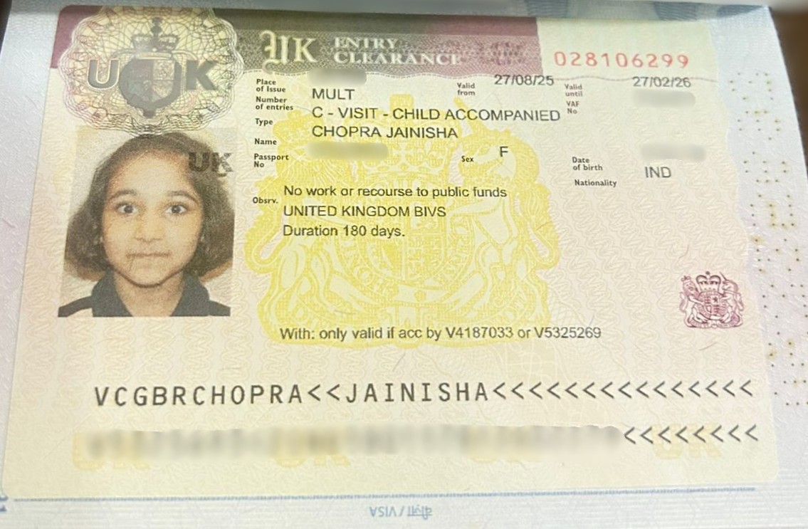 Jainisha Chopra Visa